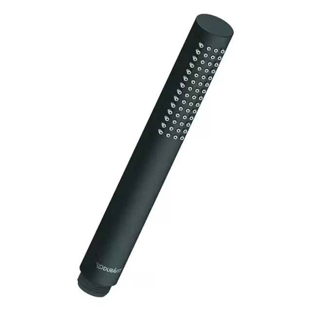 Duravit Душ-цилиндр, соединительная резьба 1/2&ldquo;, силиконовые накладки для упрощения очистки, Режим душа: Дождевая, 197 мм, цвет: черный матовый