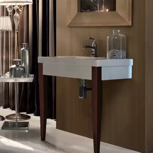 Kerasan Bentley Комплект мебели, (раковина без бортика), с ножками 80см, подвесной Цвет: темный ясень (заказ по запросу)