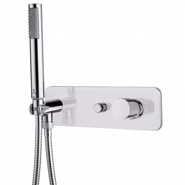 Bossini Oki Комплект: Смеситель для душа с девиатором на 2 выхода , ручной душ ZEN и шланг, соединение на 1/2&rdquo; , цвет: хром