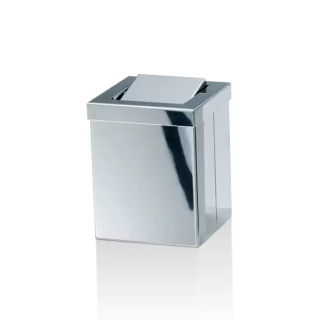 Decor Walther DW 1130 Корзина для бумаги 12x12x15см, с крышкой, напольная, цвет: сталь полированная