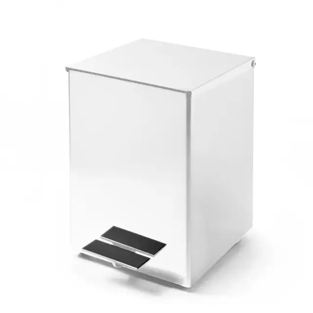 3SC Metal Quadra Ведро 5 л. 18x22xh26 см, с педалью, с крышкой и механизмом softclose, цвет: белый матовый