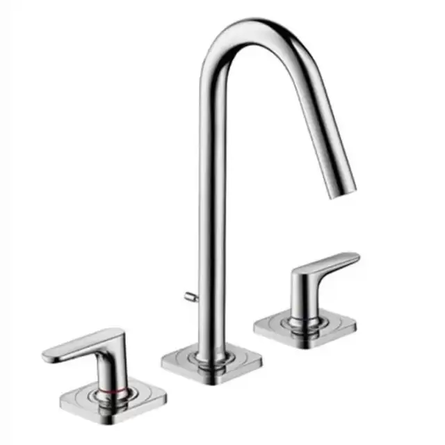 Axor Citterio M, Смеситель для раковины 160, на 3 отверстия, с рычаговыми рукоятками, розетками и коротким изливом, цвет: хром