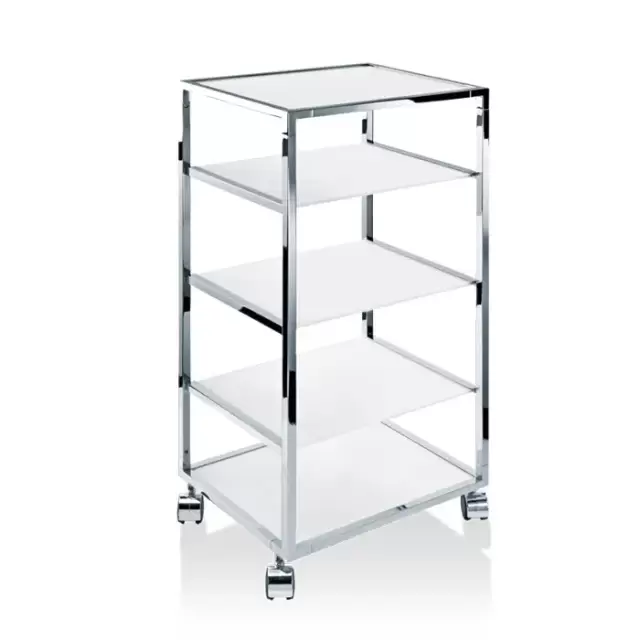 Decor Walther RW 2 Стеллаж передвижной 38x30x80см, стекло прозрачное, напольный, цвет: хром