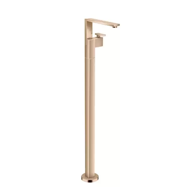 Axor Edge Смеситель для раковины, напольный, с донным клапаном push/open, излив 235мм, алмазная огранка, внешняя часть, цвет: красное золото