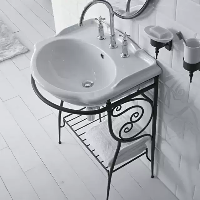 Globo Paestum Консоль напольная 62х52см, с раковиной на 3 отв., цвет: met.antico