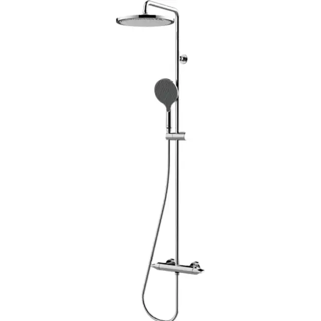 Bossini Apice Стойка для душа с однорычажным смесителем, верхним душем &Oslash;280 мм., ручным душем и шлангом 1500 мм., цвет: белый матовый