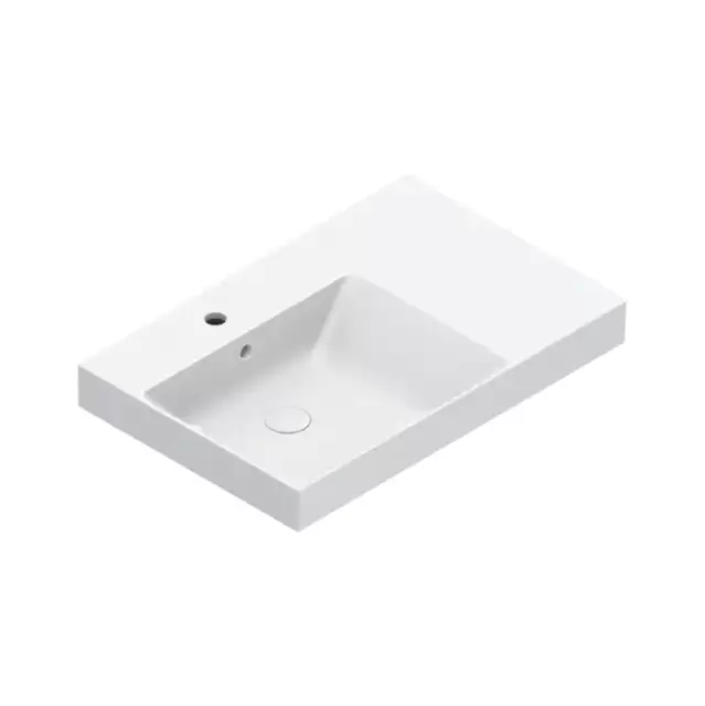 Catalano Zero Раковина 75x50см чаша слева, с 1 отв., цвет: белый глянцевый