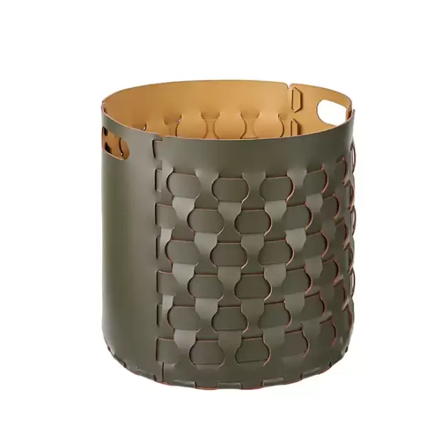 Colombo Adj Круглая корзина Dubai D40хH40см., напольная, цвет: оливковый/горчичный