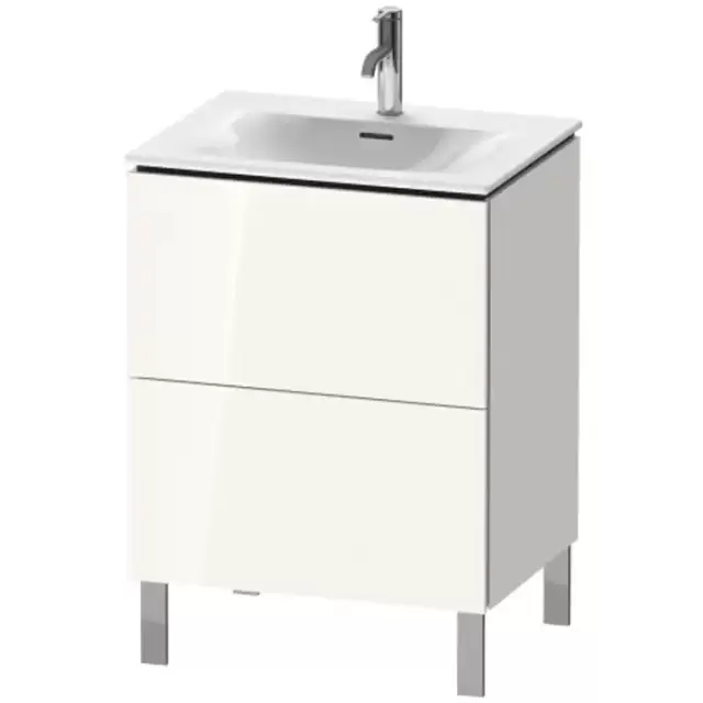 Duravit L-Cube База напольная 62x48.1x70.4см с раковиной, 2 ящика, цвет: глянцевый белый