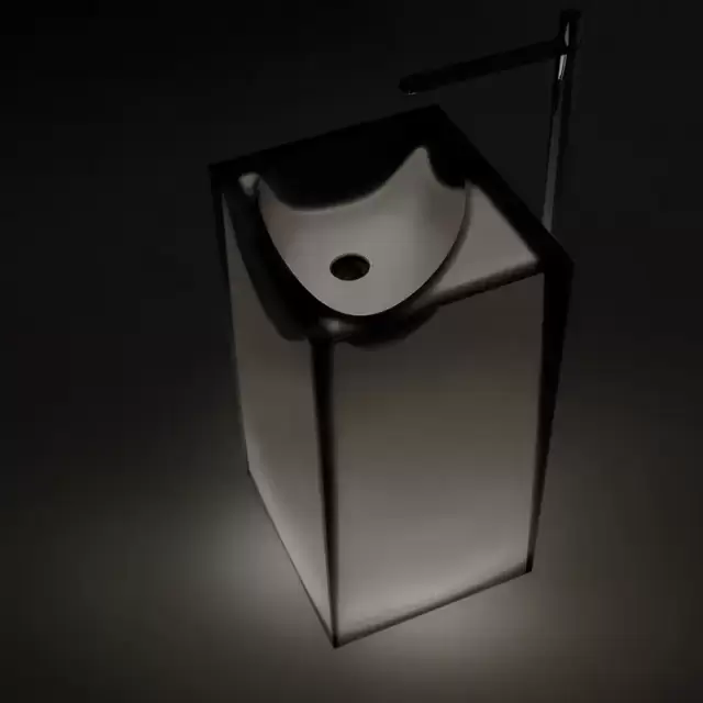 Antonio Lupi Astro Раковина 50х45х85 см, без отв., напольная, слив в пол, с дон. клапан, сифоном и трубой слива, Cristalmood, цвет: Fume