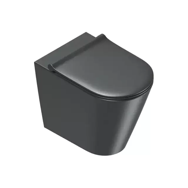 Catalano Zero Унитаз напольный 55x35см, безободковый, смыв Tornado, покрытие Twinglaze+, цвет: черный матовый