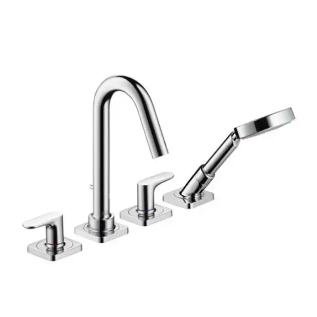 Axor Citterio M, Смеситель на край ванны, на 4 отверстия, с рычаговыми рукоятками, внешняя часть, цвет: хром