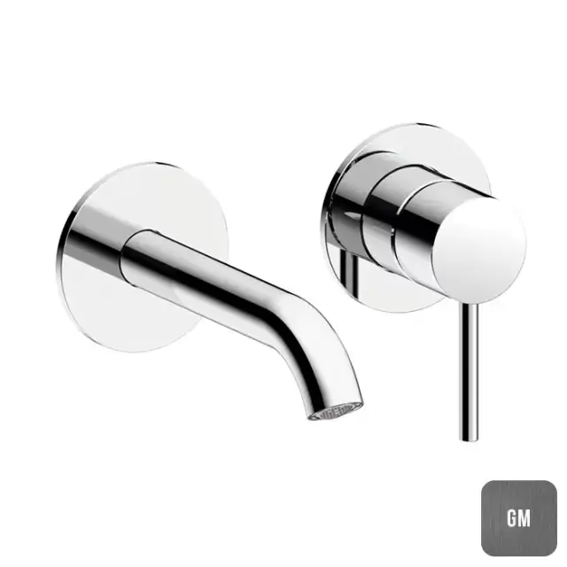 Almar Mixers Смеситель для раковины, настенный, цвет: оружейный металл брашированный PVD