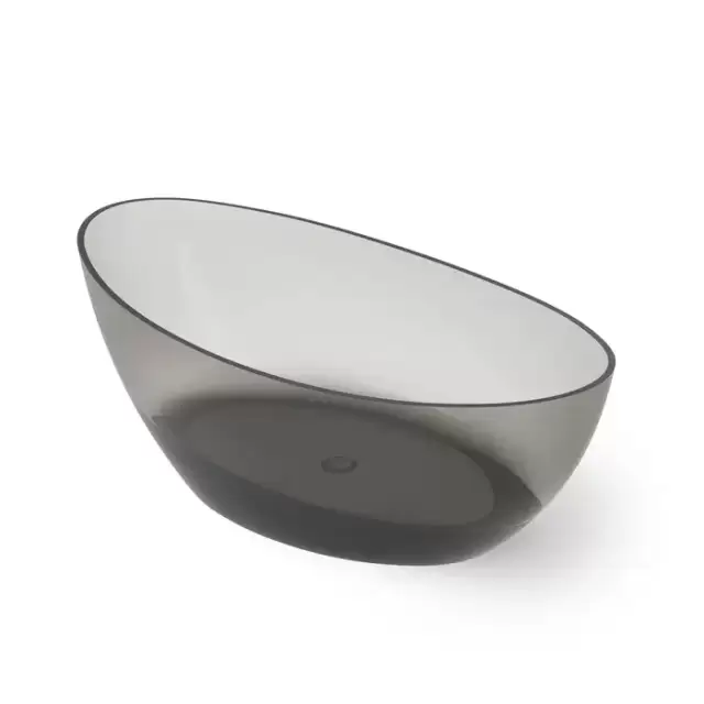 Dea Design Elegant Ванна 180x90x62см., отдельностоящая, Glasstech, прозрачная смола, цвет: Smoky Black R4