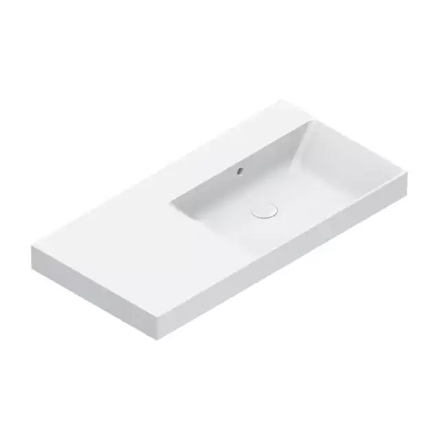Catalano Zero Раковина 100x50см чаша справа, без отв., цвет: белый глянцевый