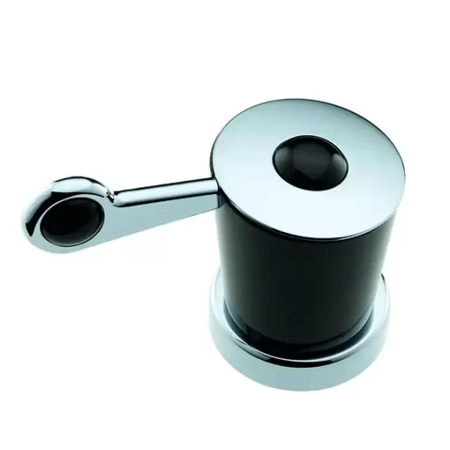 THG Bagatelle pierre noire Вентиль смесителя для раковины, на горячую воду, ручка черная, цвет: хром