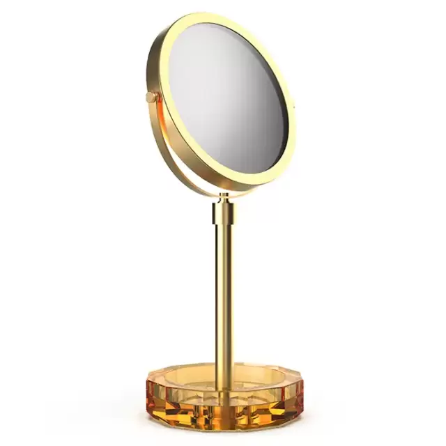 Decor Walther KR KSA Kristall Зеркало косметическое, настольное, цвет: янтарь/золото матовое