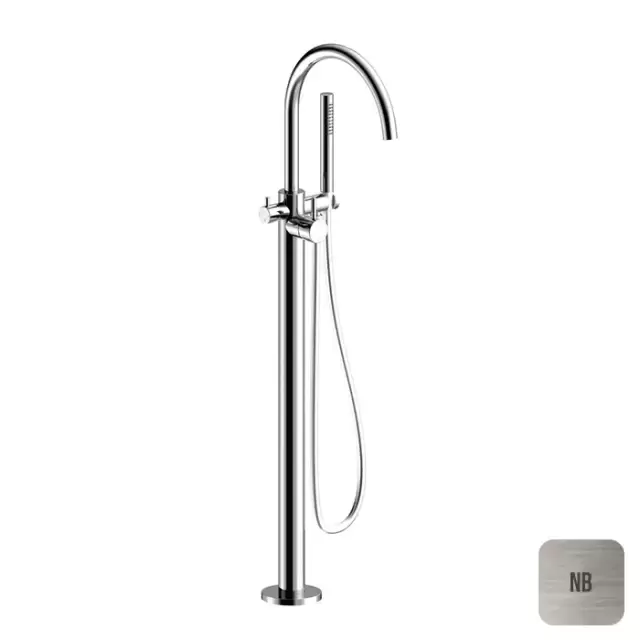 Almar Mixers Смеситель для ванны, напольный, с ручным душем, цвет: никель брашированный