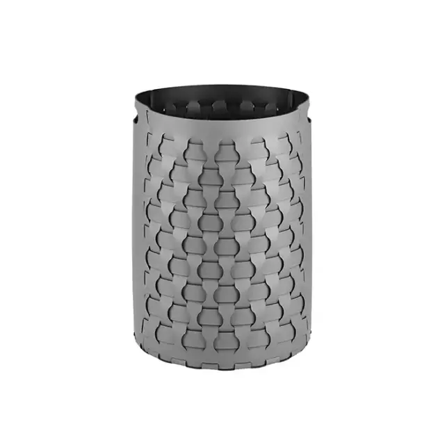 Colombo Adj Круглая корзина Dubai D40хH57см., напольная, цвет: серый/черный