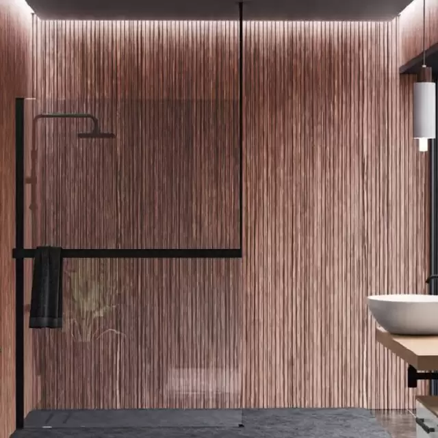 Novellini Kuadra H Душевое ограждение 160х205cм., с свободным входом, Sx, с потолочн кронштейн, с полотенцедержателем, стекло прозрачное, цвет: черный матовый