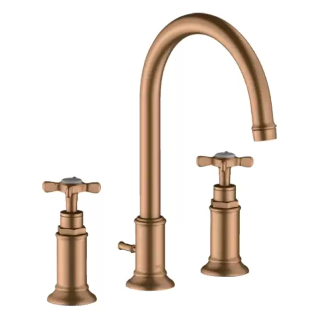 Axor Montreux Смеситель для раковины 180, на 3 отв., с донным клапаном, цвет: шлифованная бронза