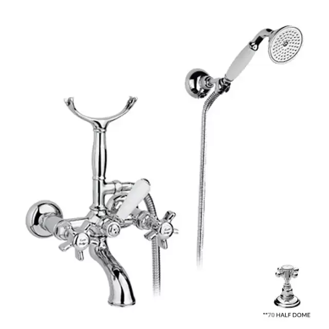 Nicolazzi Half Dome Смеситель для ванны с душем duplex, настенный, 2 отв., излив 155 мм, цвет: хром