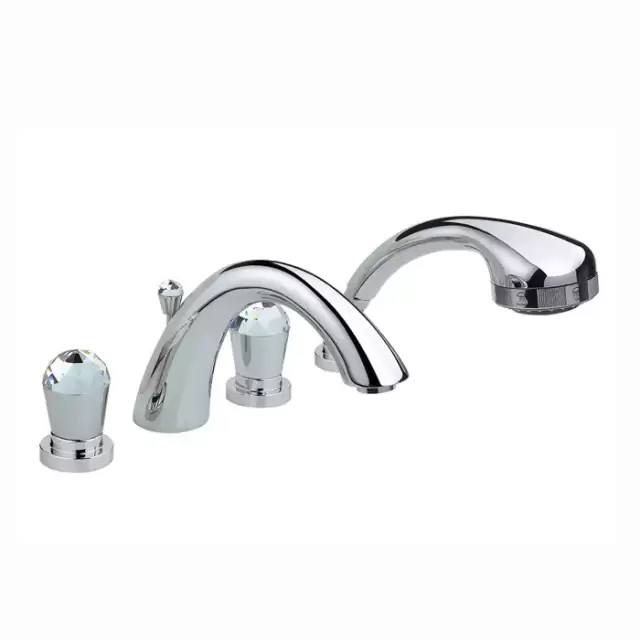 Nicolazzi Cristallo Смеситель на борт ванны, 4 отв., излив: 204 мм, с ручным душем, цвет: хром