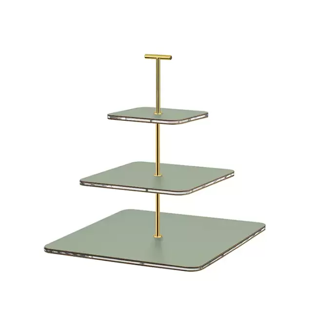 ADJ Сервировочная стойка 30x30xH35см., ручка "Т", цвет: эвкалипт/фурнитура золото