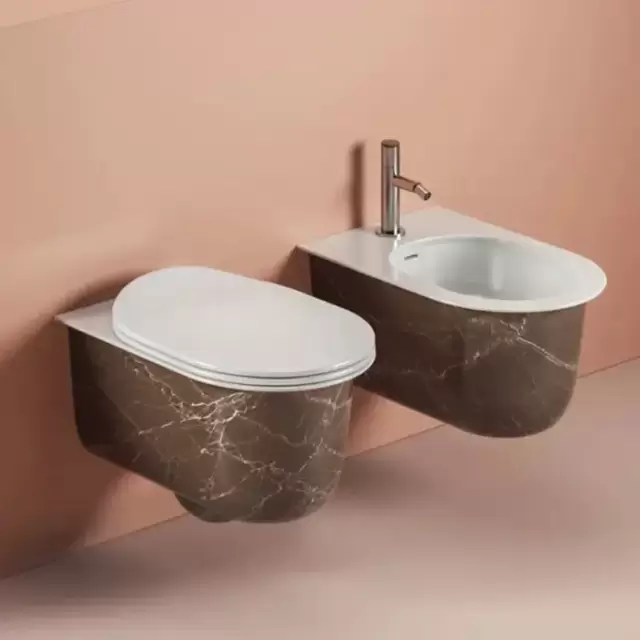 Artceram Chic Биде подвесное 38х53 см, 1 отверстие, цвет: bronze amani