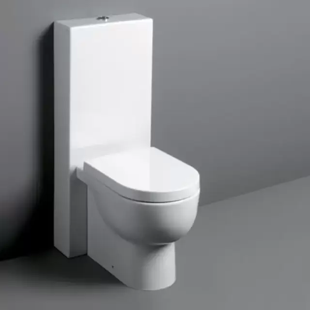 SIMAS E-LINE Унитаз приставной 35х51см, универсальный слив, с бачком напольным, с механизмом слива, цвет: белый/хром