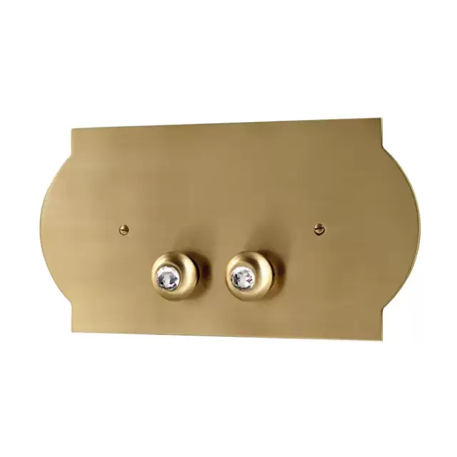 3SC Super-Placca Клавиша двойного смыва со вставками Swarovski 33хh17х2,5 см для бачков Geberit, цвет: латунь