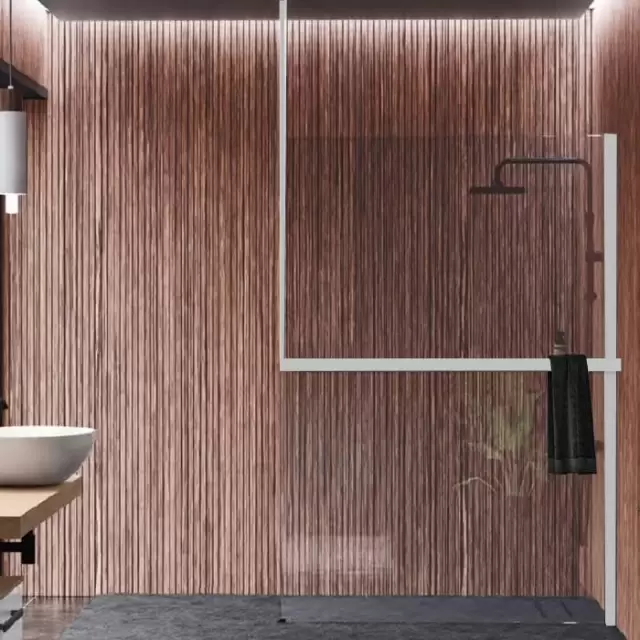 Novellini Kuadra H Душевое ограждение 160х205cм., с свободным входом, Dx, с потолочн кронштейн, с полотенцедержателем, стекло прозрачное, цвет: белый матовый