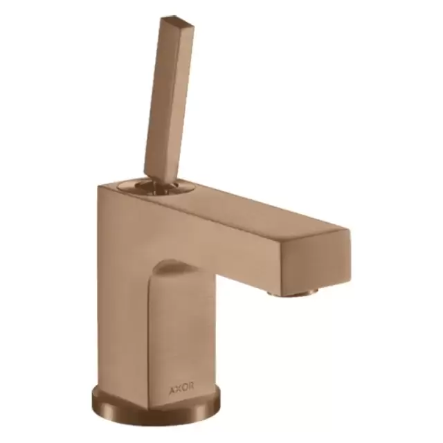 Axor Citterio Смеситель для раковины 80, на 1 отв., излив 10.4см, с донным клапаном, цвет: шлифованное красное золото