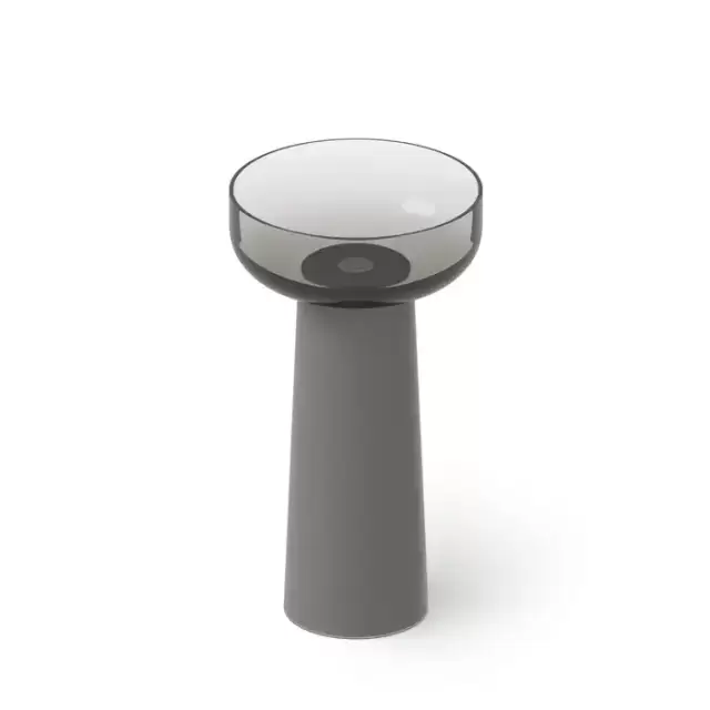 Dea Design Pedestal Basin Раковина 48х48х88см., напольная, без отв., Glasstech, прозрачная смола, цвет: Smoky Black R4
