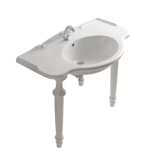 Globo Paestum Консоль с раковиной 110х60см с 1 отв. под смеситель, напольная, цвет: белый