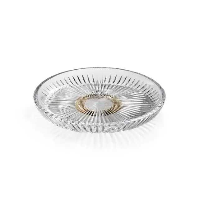 3SC ELEGANCE Лоток универсальный, настольный, цвет: прозрачный хрусталь/золото 24к.