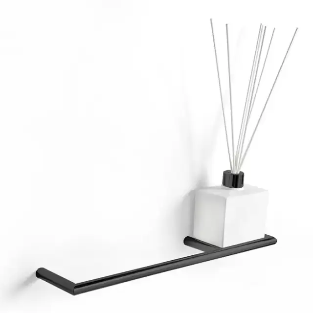 3SC Guy Полотенцедержатель и ароматический диффузор, 40см.,  справа, подвесной, композит Solid Surface, цвет: белый матовый/черный матовый