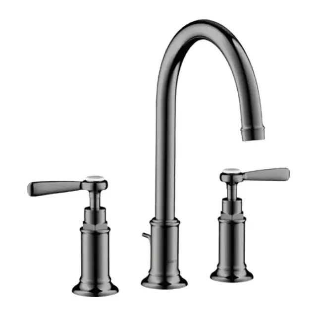 Axor Montreux Смеситель для раковины 180, на 3 отв., ручка: рычаг, с донным клапаном, цвет: полированный черный хром