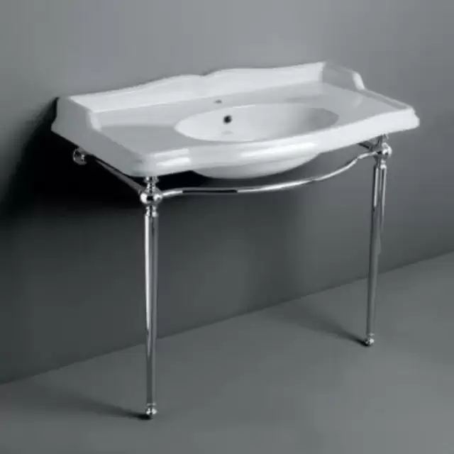 SIMAS Arcade Консоль 105х56см, c белой раковиной на 1 на отв, напольная, цвет: консоли cromo.