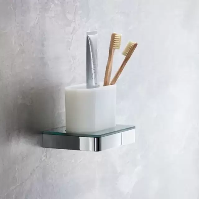Axor Universal Стакан для зубных щеток для  настенного монтажа и монтажа на  рейлинге, подвесной, цвет: хром/белый