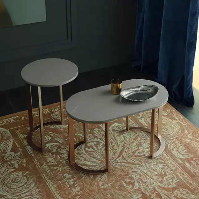 Milldue Edition Tailor Столик напольный &Oslash;35.4х51.2см., структура матовое розовое золото, цвет: глянцевый Argilla