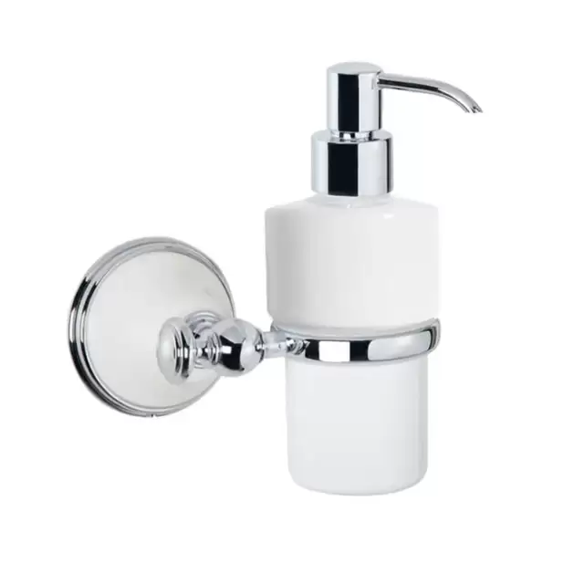 TW Harmony 108, подвесной дозатор для ж/мыла, керамический (белый), цвет: белый/хром