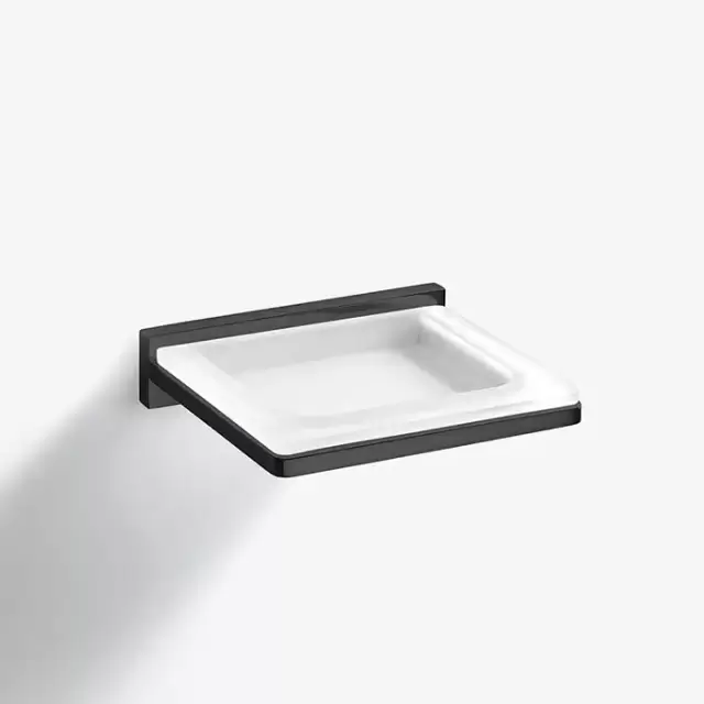 Colombo Look Мыльница подвесная, цвет: PVD графит полированный/матовое стекло