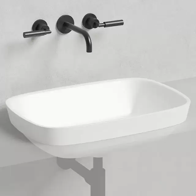 Salini Marea Раковина 60х40х17см., без отв., встраиваемая снизу, S-Sense, цвет: белый глянцевый