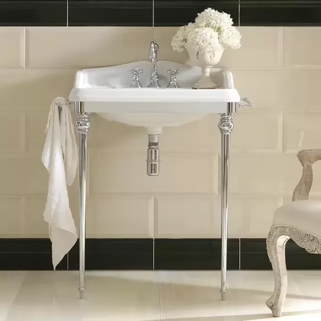 3SC Consolle Консоль Dandy 98х56хh104см, с раковиной LA02, сифоном и полотенцедердателями, напольный, цвет: хром