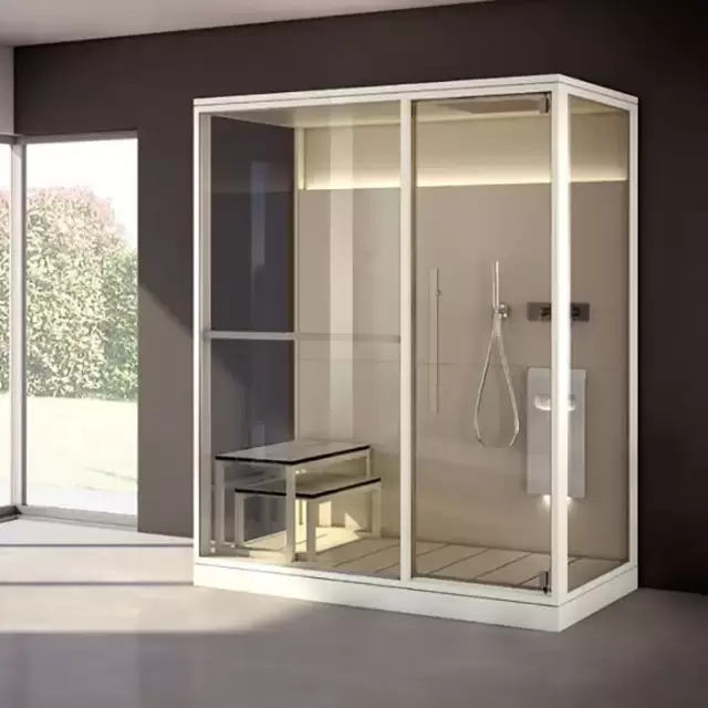 Effegibi Logica H Filo Сауна 214x250х217см, угловая SX, цвет: Stone