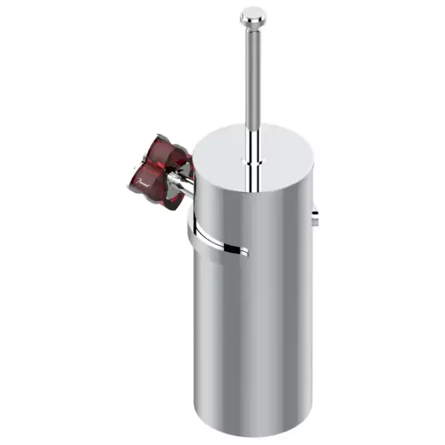 THG Pétale de cristal rouge Ёршик для туалета, подвесной, цвет: хром/красный хрусталь