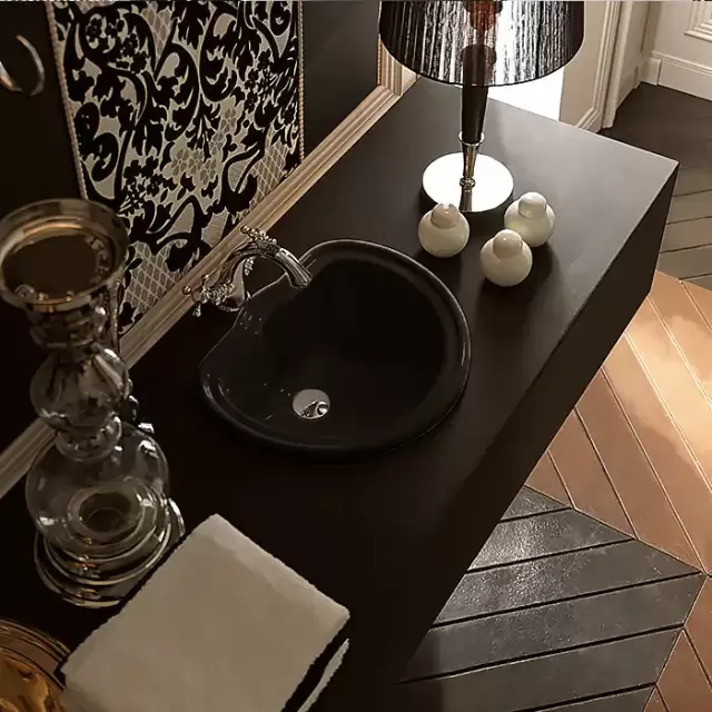 Kerasan Retro Раковина 50х41 см, без отв., цвет: черный