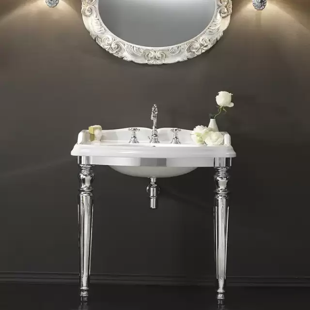 3SC Consolle Консоль King 90х56хh97см, с раковиной LA02 и сифоном, напольный, цвет: хром