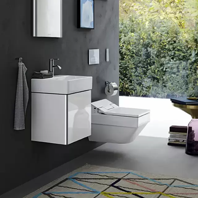 Duravit XSquare Тумба подвесная 43.4х34х39.7см, с раковиной, 1 дверца левая, цвет: белый глянцевый